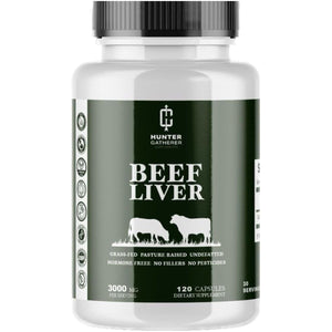 Grass Fed Desiccated Beef Liver Capsules | 120 Count | 3,000 Mg per Serving | 30 Servings - Suppviv
