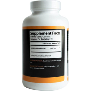 Grass Fed Organic Beef Liver 180 Capsule 1 PACK - Suppviv