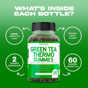 Green Tea Fat Burner Weight Loss Gummies (60 Count) Fat Burner Women - Suppviv