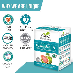 Guava Leaf Tea 24 Tea Bags - 100% Organic Natural Guava Leaves Tea - Suppviv