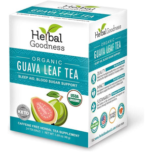 Guava Leaf Tea 24 Tea Bags - 100% Organic Natural Guava Leaves Tea - Suppviv