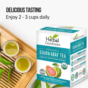 Guava Leaf Tea 24 Tea Bags - 100% Organic Natural Guava Leaves Tea - Suppviv