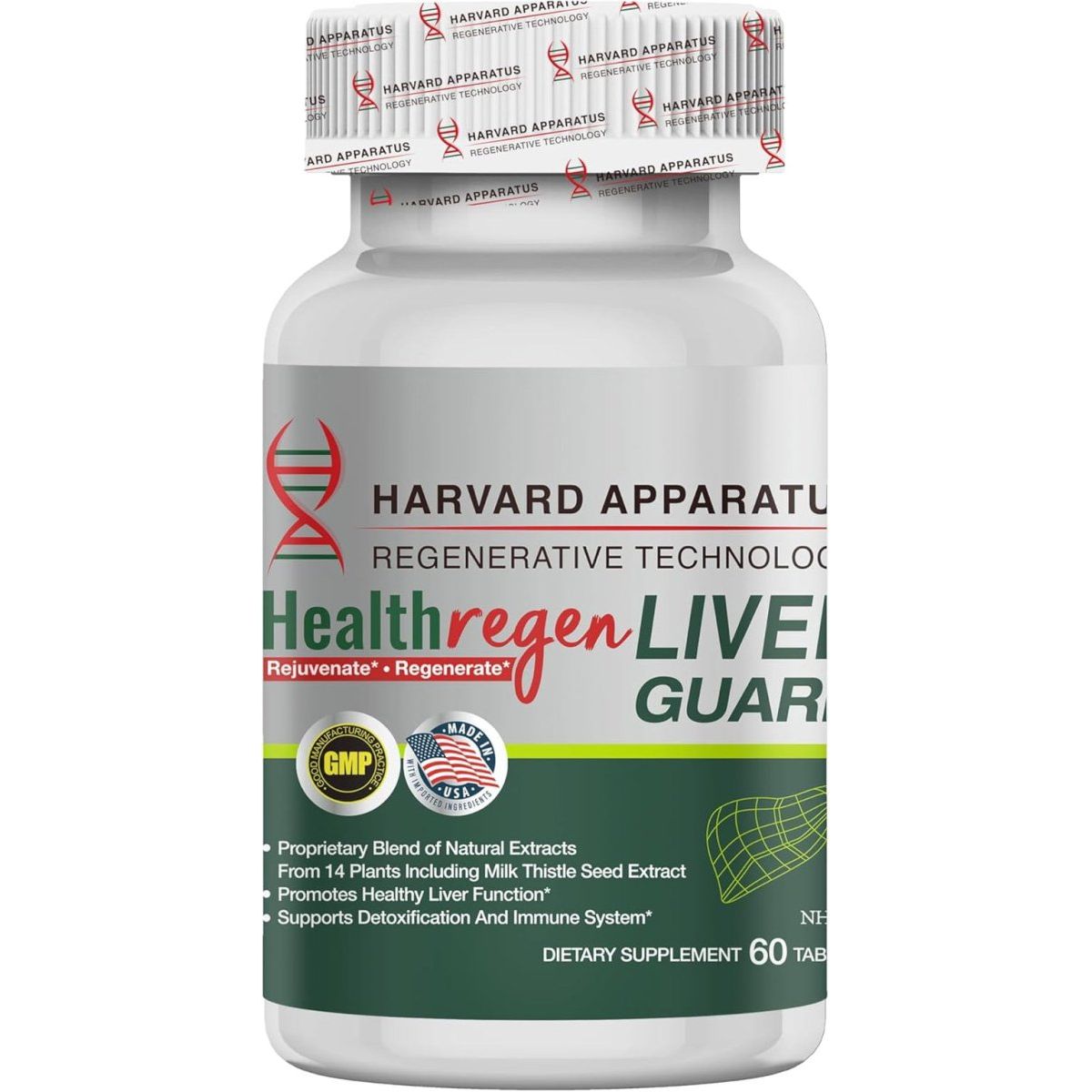 Harvard Apparatus Regenerative Liver Guard 60 Tablets - Liver Cleanse Detox & Repair - Suppviv