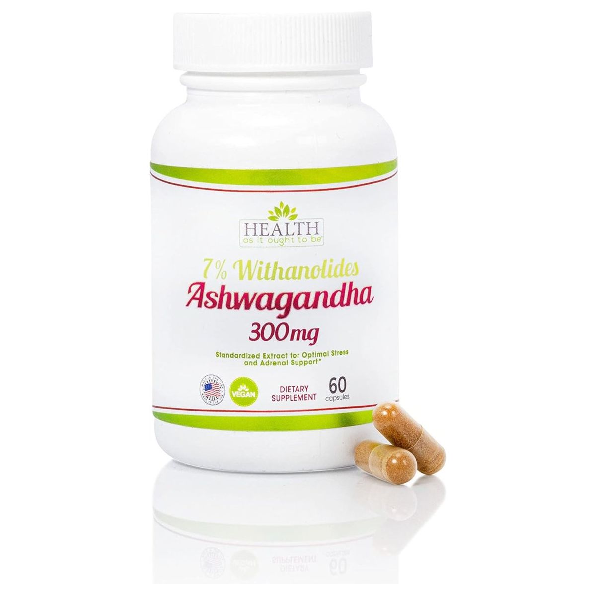 Health as It Ought to Be Ashwagandha 7% Withanolides Supplement 60 Capsules - Suppviv