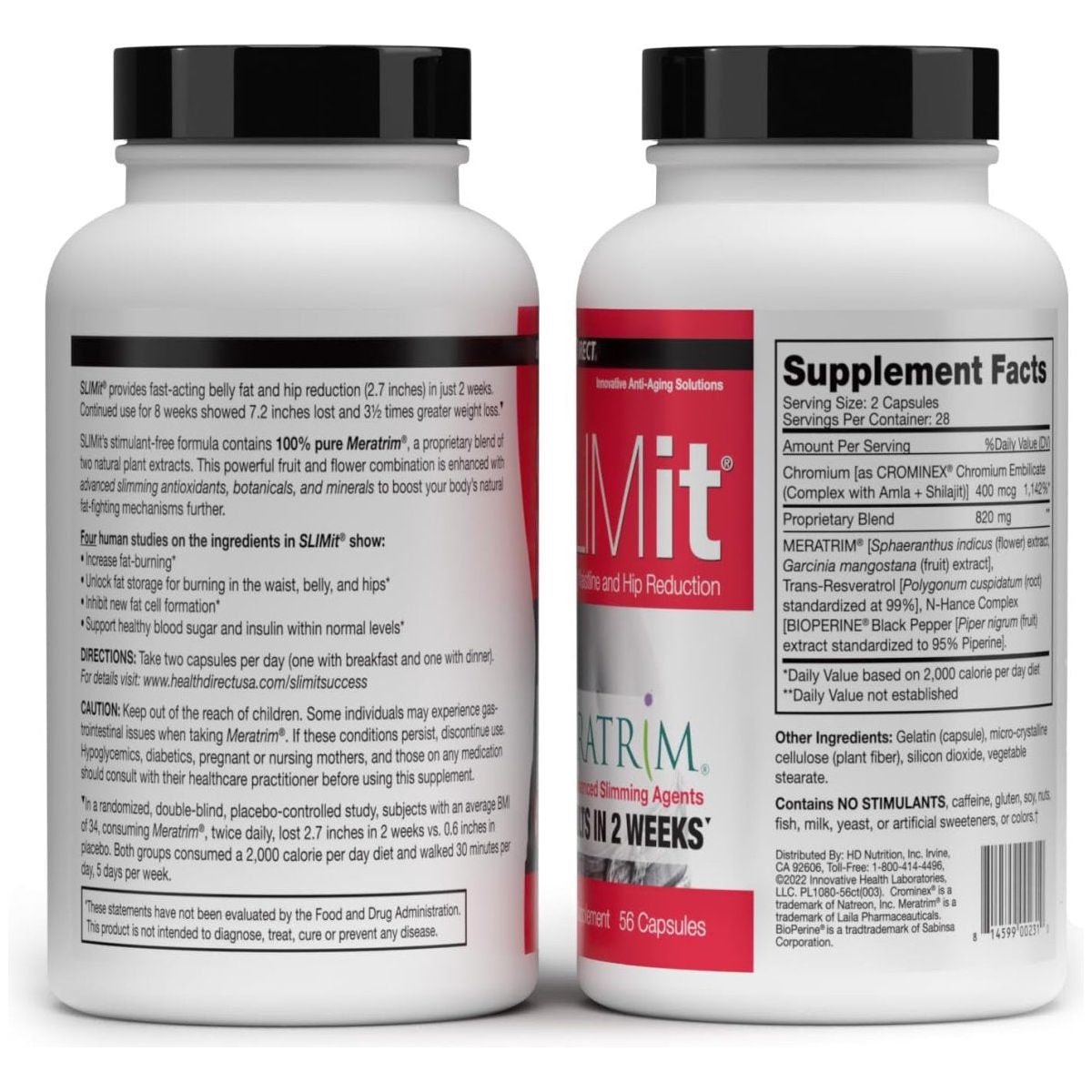 HEALTH DIRECT - Slimit with Meratrim - Natural Metabolic for Women & Men 56 Capsules - Suppviv