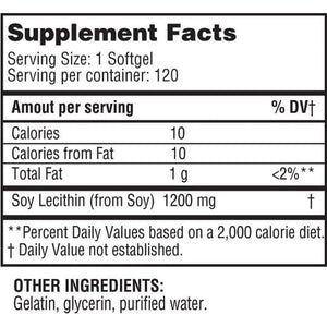 HEALTH LFE Lecithin 1200Mg, High Potency, 120 Softgels - Suppviv