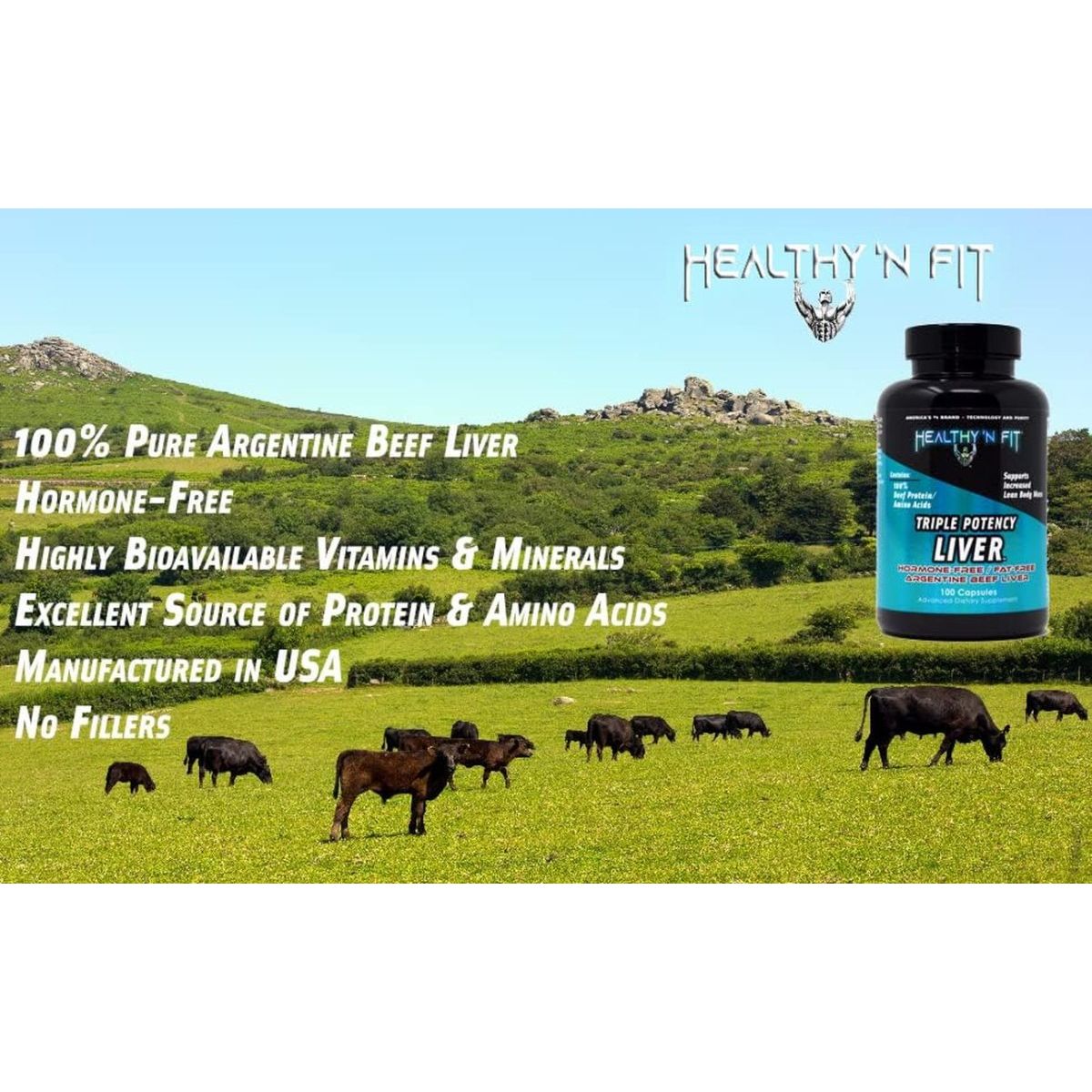 Healthy 'N Fit Triple Potency Desiccated Beef Liver (500 Capsules) - Suppviv