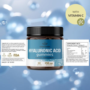 HERBAMAMA Hyaluronic Acid Gummies 250 Mg - for Skin and Joints 60 Mango - Flavored Chewables - Suppviv