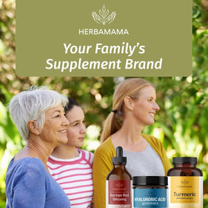 HERBAMAMA Hyaluronic Acid Gummies 250 Mg - for Skin and Joints 60 Mango - Flavored Chewables - Suppviv