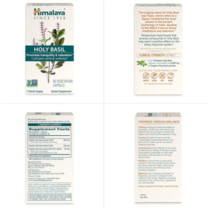 Himalaya Holy Basil Tulsi Herbal Supplement, 720 Mg, 60 Capsules, 2 Pack - Suppviv