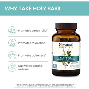 Himalaya Holy Basil Tulsi Herbal Supplement, 720 Mg, 60 Capsules, 2 Pack - Suppviv