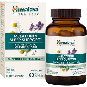Himalaya Melatonin Sleep Support with GABA, L - Theanine and Melatonin 60 Capsules - Suppviv