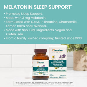 Himalaya Melatonin Sleep Support with GABA, L - Theanine and Melatonin 60 Capsules - Suppviv