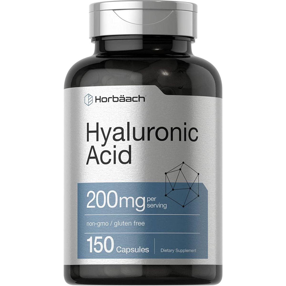Horbäach Hyaluronic Acid Supplement | 200 Mg | 150 Capsules | Non - Gmo and Gluten Free Supplement - Suppviv
