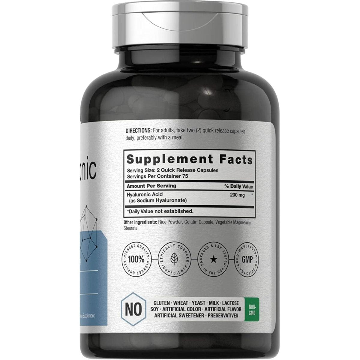 Horbäach Hyaluronic Acid Supplement | 200 Mg | 150 Capsules | Non - Gmo and Gluten Free Supplement - Suppviv