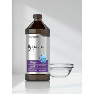 Horbäach Liquid Hyaluronic Acid Supplement | 100 Mg | 16 Oz | Mixed Berry Flavor - Suppviv