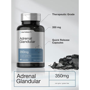 Horbäach Raw Adrenal Glandular | 350 Mg | 90 Capsules | - Suppviv
