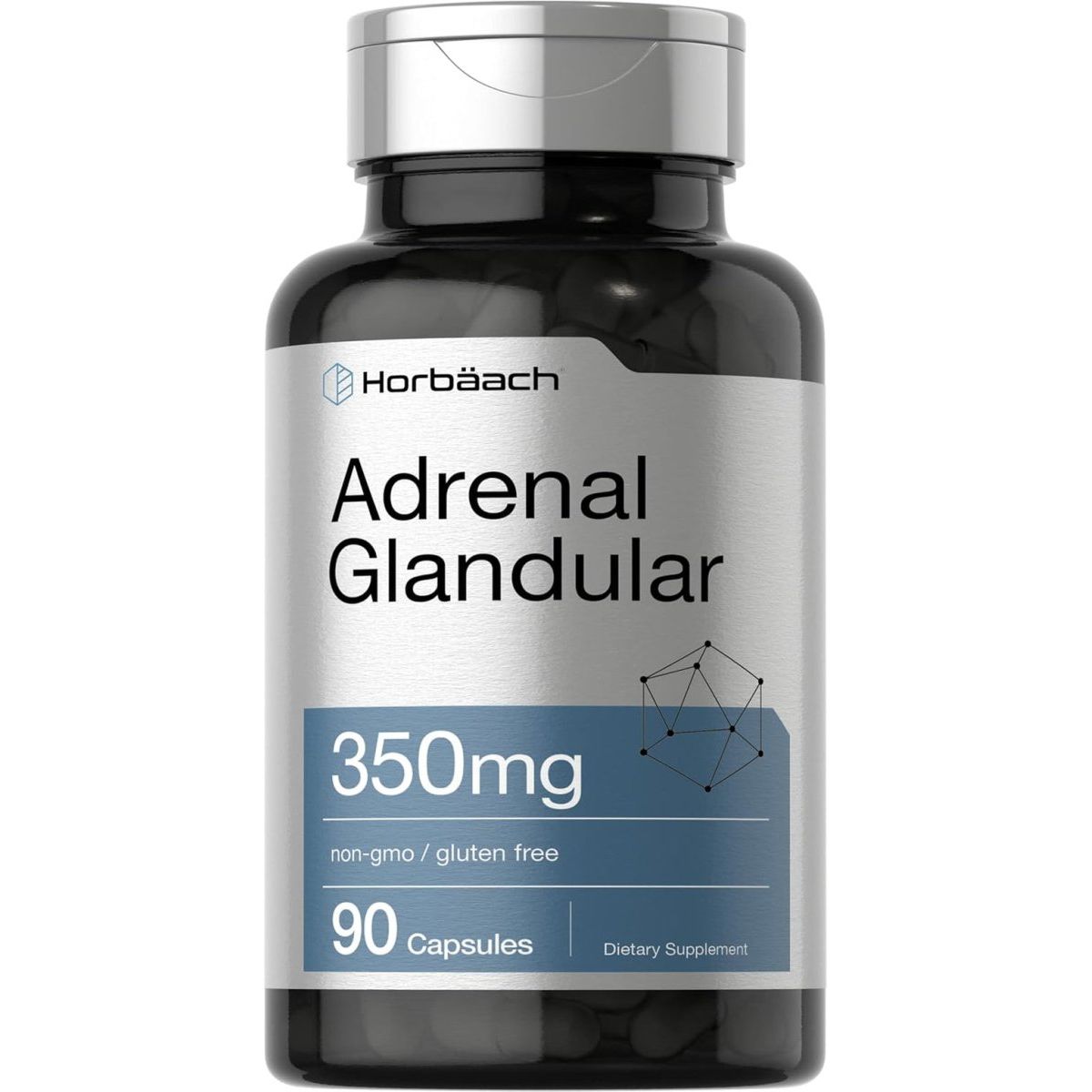 Horbäach Raw Adrenal Glandular | 350 Mg | 90 Capsules | - Suppviv