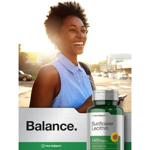 Horbäach Sunflower Lecithin Softgel Capsules | 2400Mg | 60 Pills | Naturally Occurring Phospholipids - Suppviv