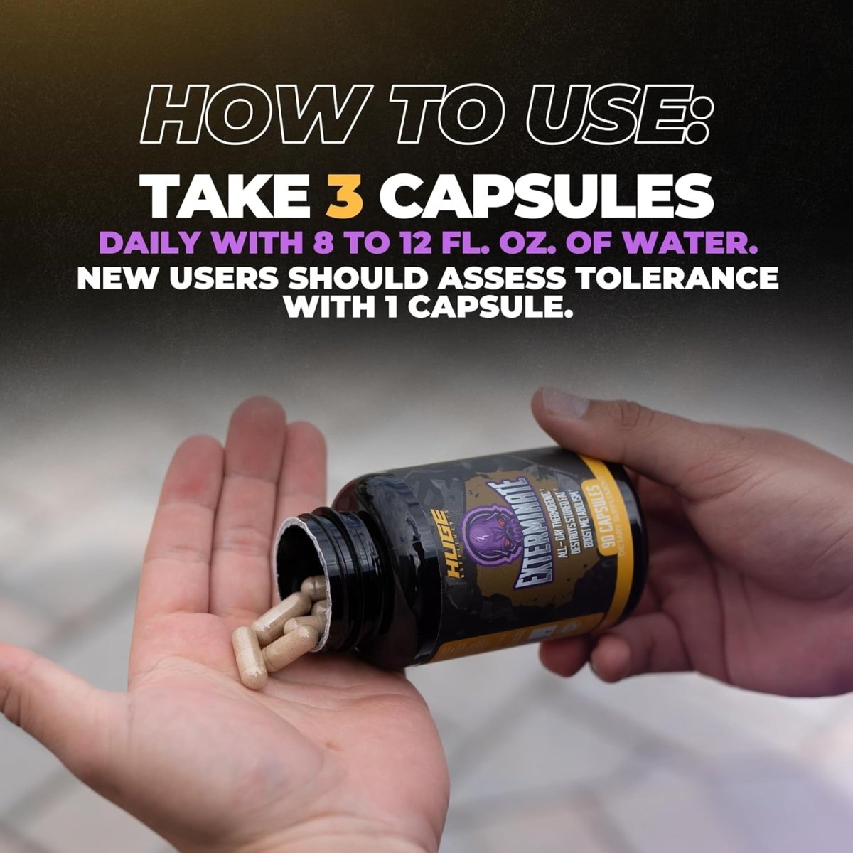 Huge Supplements Exterminate Thermogenic Fat Burner & Weight Loss for Men & Women 1 PACK - Suppviv