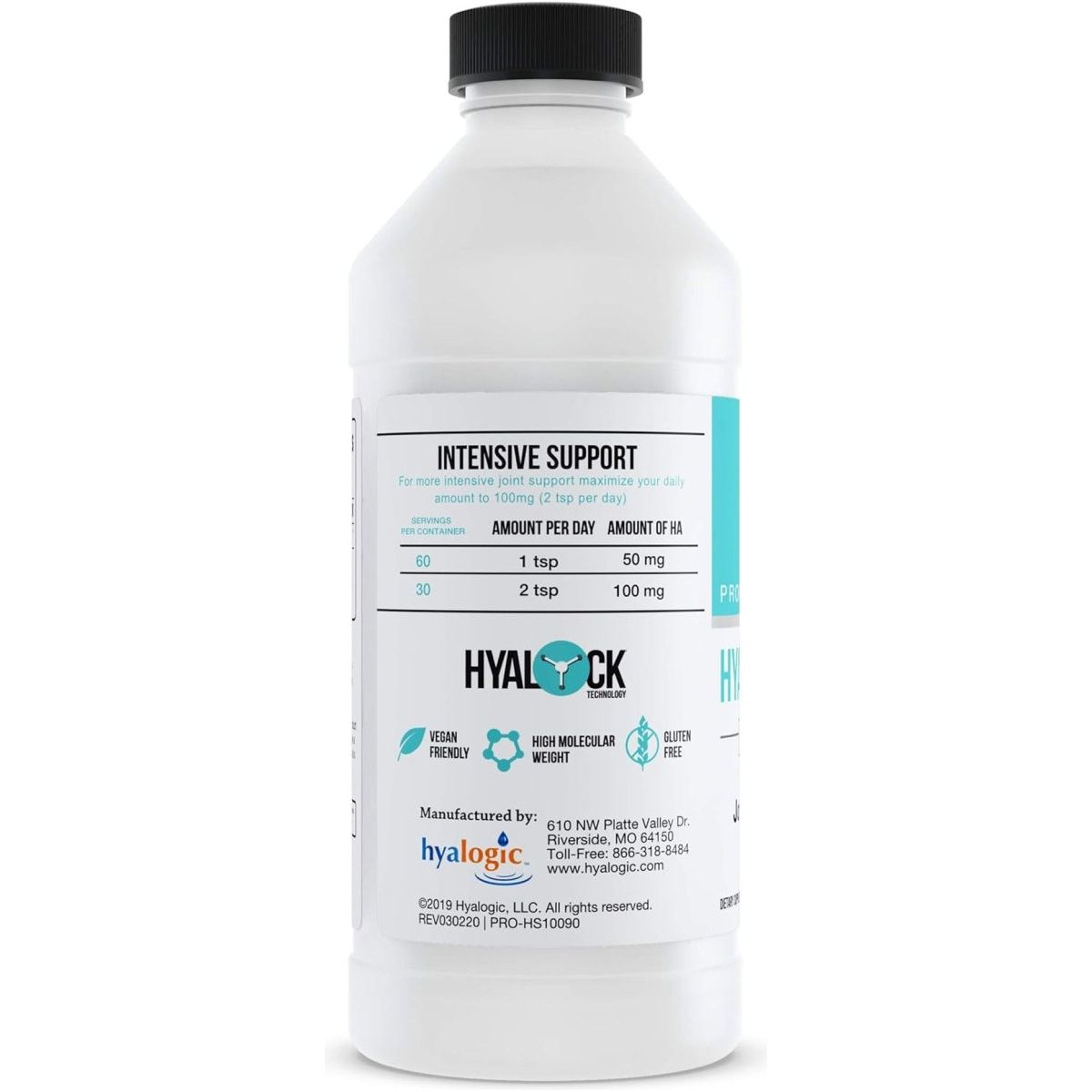 Hyalogic Professionals Series - Hyaluronic Acid Supplement for Whole Body Hydration - 100 Mg/10 Oz - Suppviv