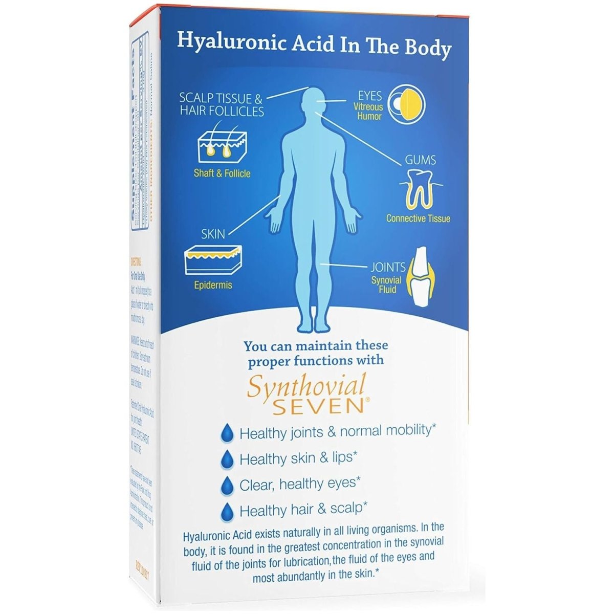 Hyalogic Synthovial Seven Hyaluronic Acid Liquid - HA Joint Support - Vegan - 1 Oz - Suppviv