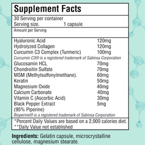 Hyaluronic Acid Supplement– Advanced Joint Support 30 Capsules - Suppviv