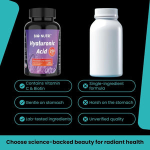 Hyaluronic Acid Supplements 250Mg - Hyaluronic Acid Capsules for Skin, Hair & Joint Support - 240 Capsules - Suppviv