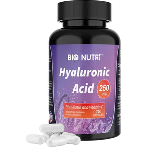 Hyaluronic Acid Supplements 250Mg - Hyaluronic Acid Capsules for Skin, Hair & Joint Support - 240 Capsules - Suppviv