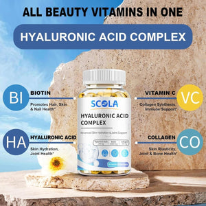 Hyaluronic Acid Supplements - Advanced Skin Hydration & Joint Support 250 Mg 60 Vegan Capsules - Suppviv