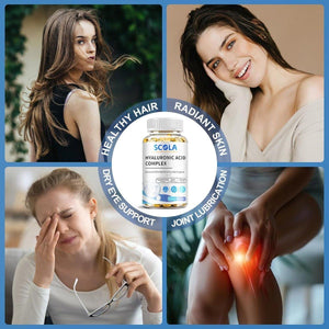 Hyaluronic Acid Supplements - Advanced Skin Hydration & Joint Support 250 Mg 60 Vegan Capsules.