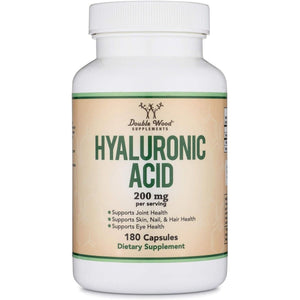 Hyaluronic Acid Supplements - for Skin and Face Aging Support by Double Wood (180 Capsules 200Mg) - Suppviv