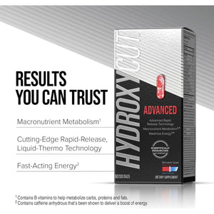 Hydroxycut Advanced - 60 Rapid - Release Liquid Capsules - Thermogenic Calorie Burn, Maximize Energy - Suppviv