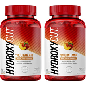 Hydroxycut Gummies (Pack of 2) - 99% Caffeine Free - Metabolize Carbs, Proteins & Fats - Suppviv