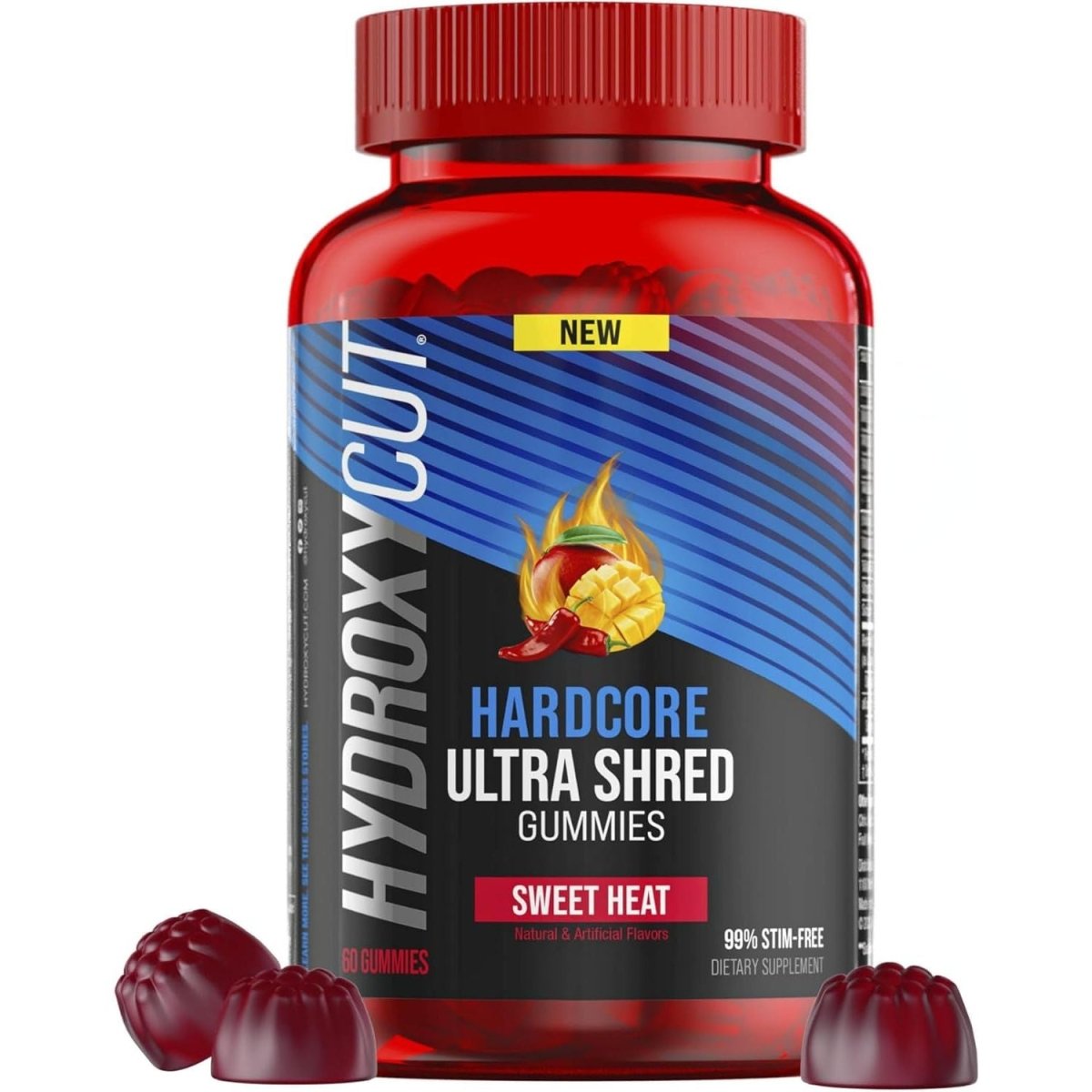Hydroxycut Hardcore Ultra Shred Gummies, Sweet Heat - 99% Stimulant Free - Suppviv