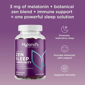 Hyland'S Rest & Fortify Zen Sleep Aid + Immune Support - 42 Vegan Gummies - Suppviv