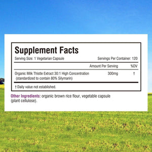 Innate Vitality Organic Milk Thistle Supplement For Liver Health, Detox & Cleansing,120 Capsules.