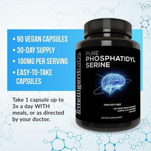 Intelligent Labs Phosphatidylserine Supplement 100Mg | 90 High Strength Phosphatidylserine Capsules - Suppviv