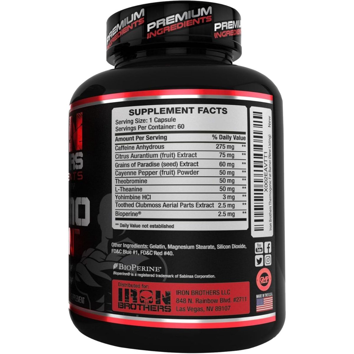 Iron Brothers Supplements Fat Burner & Hardcore Weight Loss Pills for Women & Men 1 PACK - Suppviv