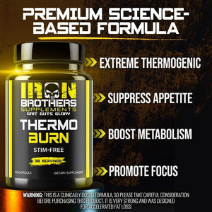 Iron Brothers Supplements Stimulant Free Fat Burners for Women and Men - 30 Day Supply - Suppviv