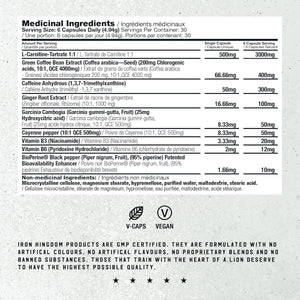 Iron Kingdom Thermo Cuts Thermogenic Burner - Metabolism Booster Supplement 180 Capsules - Suppviv