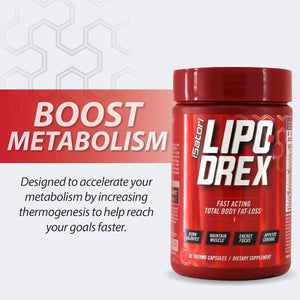 Isatori Lipo - Drex Fat Loss Thermogenic Formula - for Men and Women - 60 Capsules - Suppviv