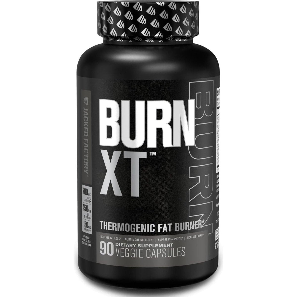 Jacked Factory Burn XT Black Thermogenic Fat Burner - 90 Veg Diet Pills - Suppviv