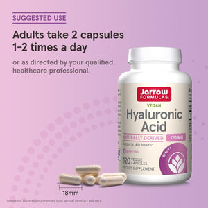 Jarrow Formulas Hyaluronic Acid 120Mg, Dietary Supplement, Skin Health Support, 120 Veggie Capsules, - Suppviv