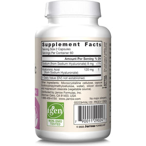 Jarrow Formulas Hyaluronic Acid 120Mg, Dietary Supplement, Skin Health Support, 120 Veggie Capsules, - Suppviv