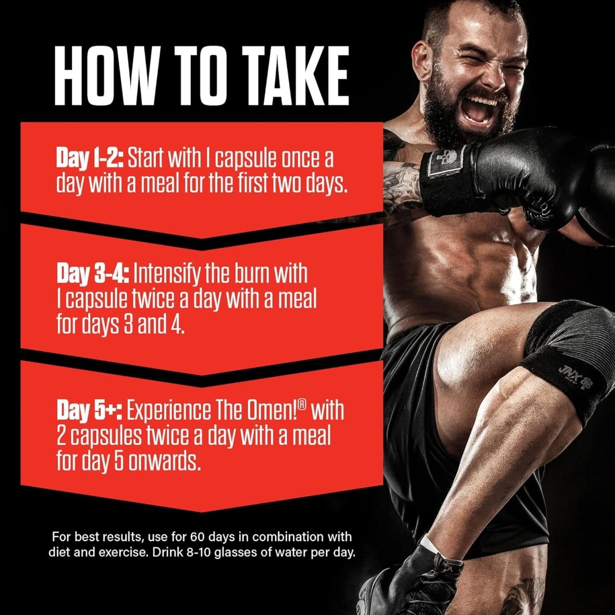 JNX SPORTS the Omen! Thermogenic Fat Burner – for Men & Women 100 Capsules - Suppviv