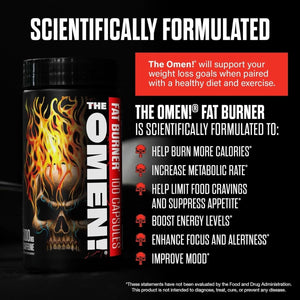 JNX SPORTS the Omen! Thermogenic Fat Burner – for Men & Women 100 Capsules - Suppviv