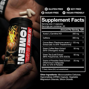 JNX SPORTS the Omen! Thermogenic Fat Burner – for Men & Women 100 Capsules - Suppviv