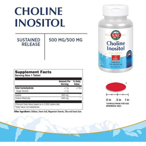 KAL Choline Inositol Tablets 195/500 Mg 90 Count - Suppviv