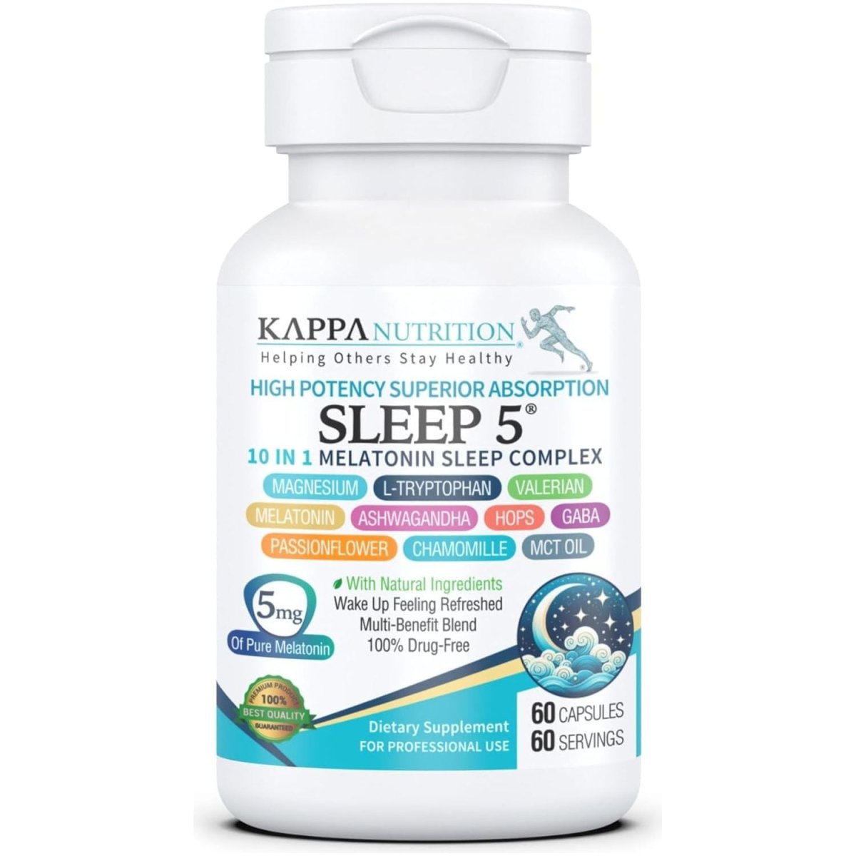 KAPPA NUTRITION Sleep 5Mg of Melatonin, 60 - Day Supply - Suppviv
